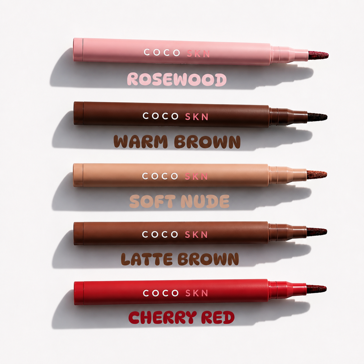 COCOSKN Lip Contour Stain Farbtöne: Rosewood, Warm Brown, Soft Nude, Latte Brown, Cherry Red